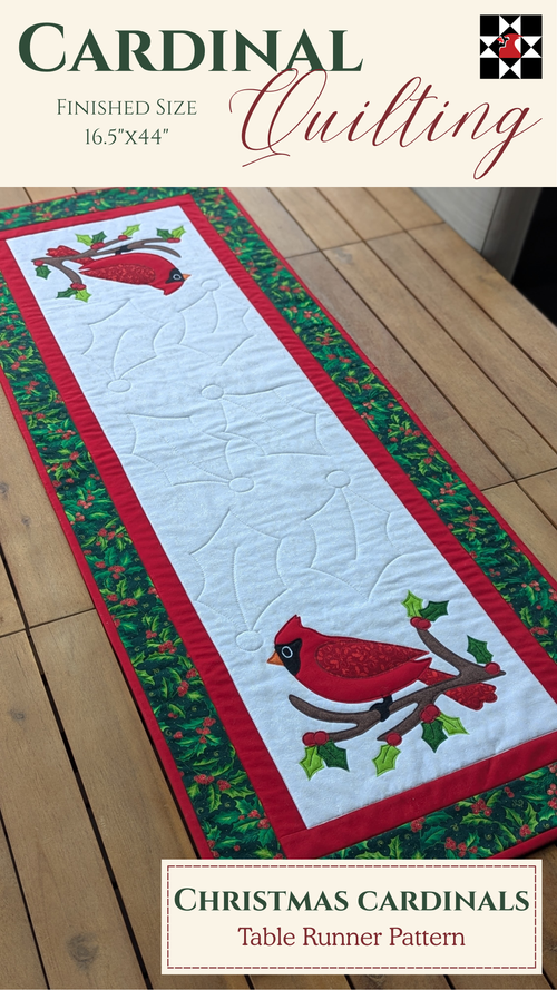 Christmas Cardinal - Quilted Table Runner Pattern