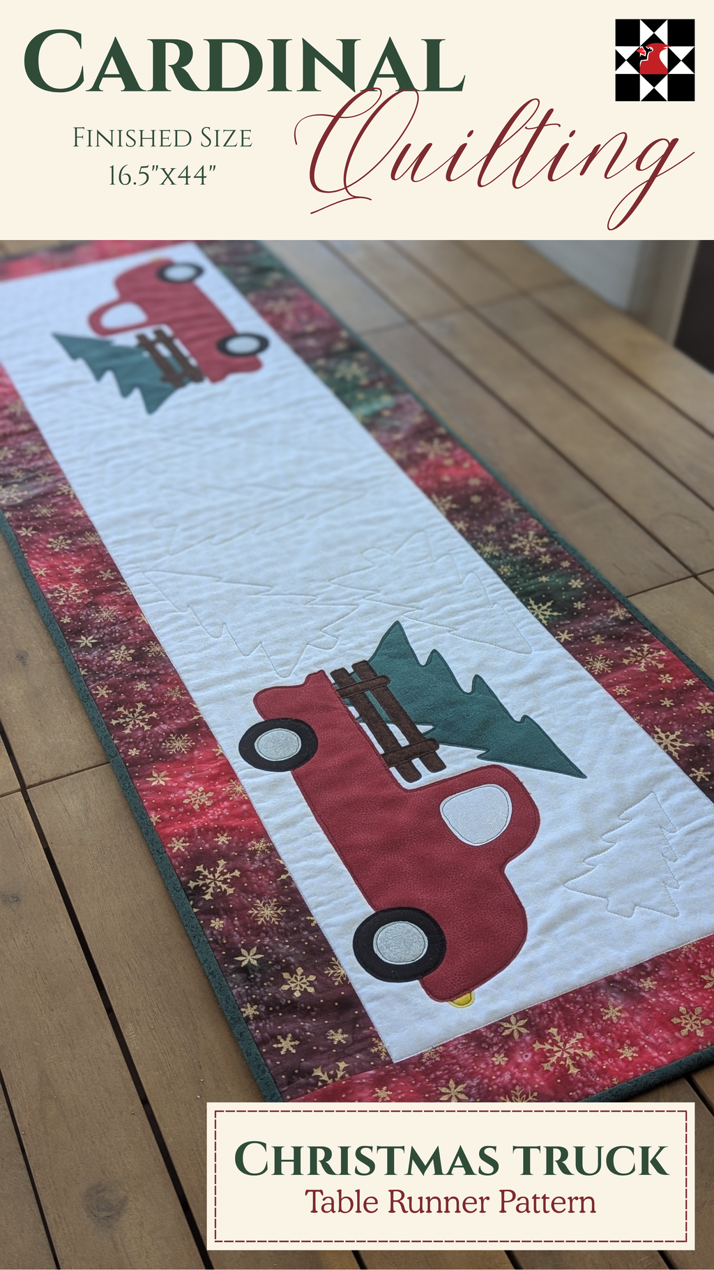 Christmas Truck - Quilted Table Runner Pattern