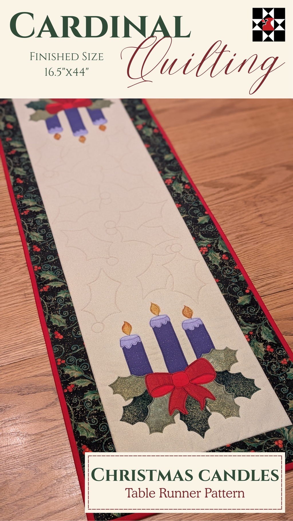 Christmas Advent Candles - Quilted Table Runner Pattern