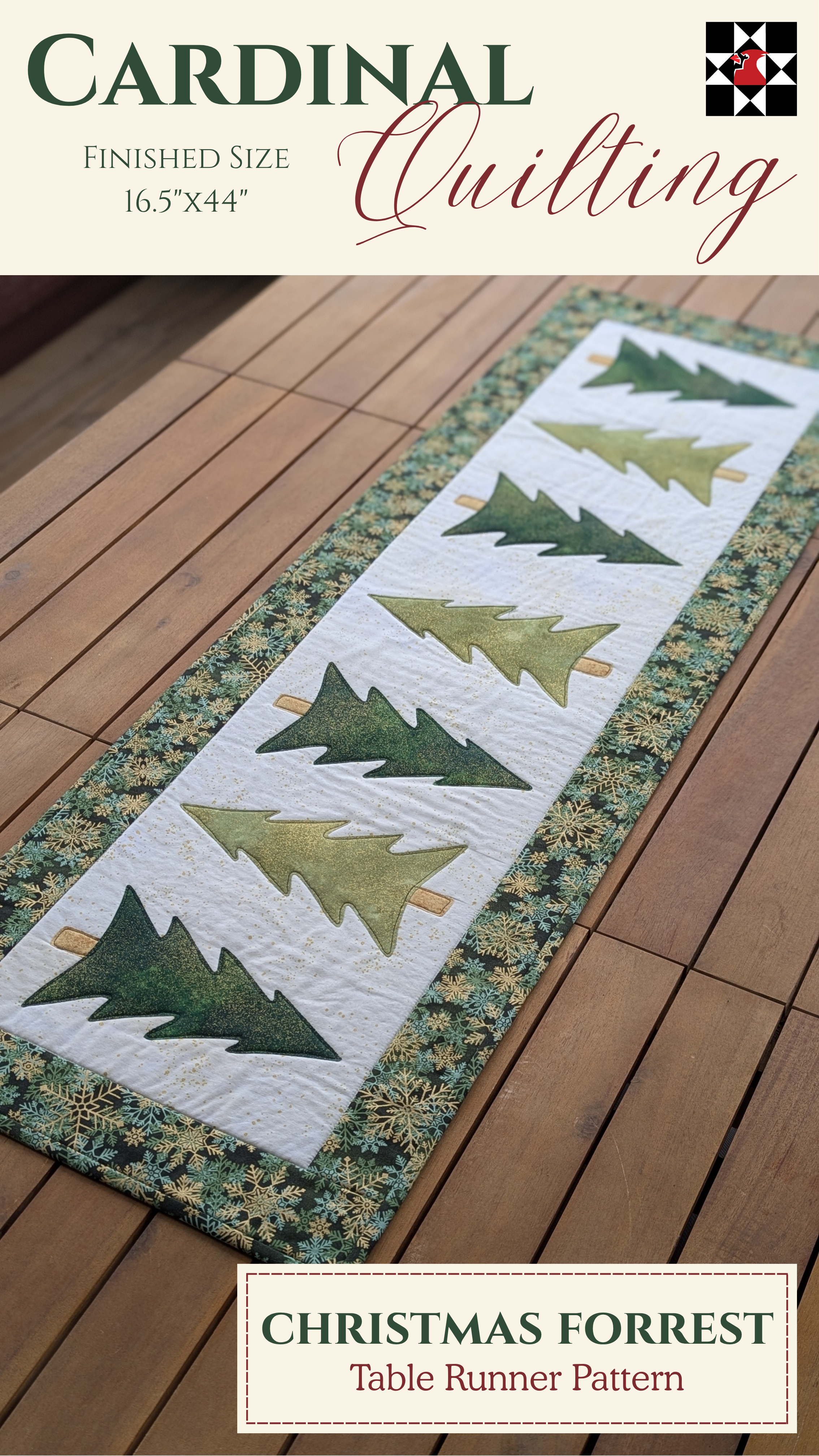 Christmas Tree - Quilted Table Runner Pattern