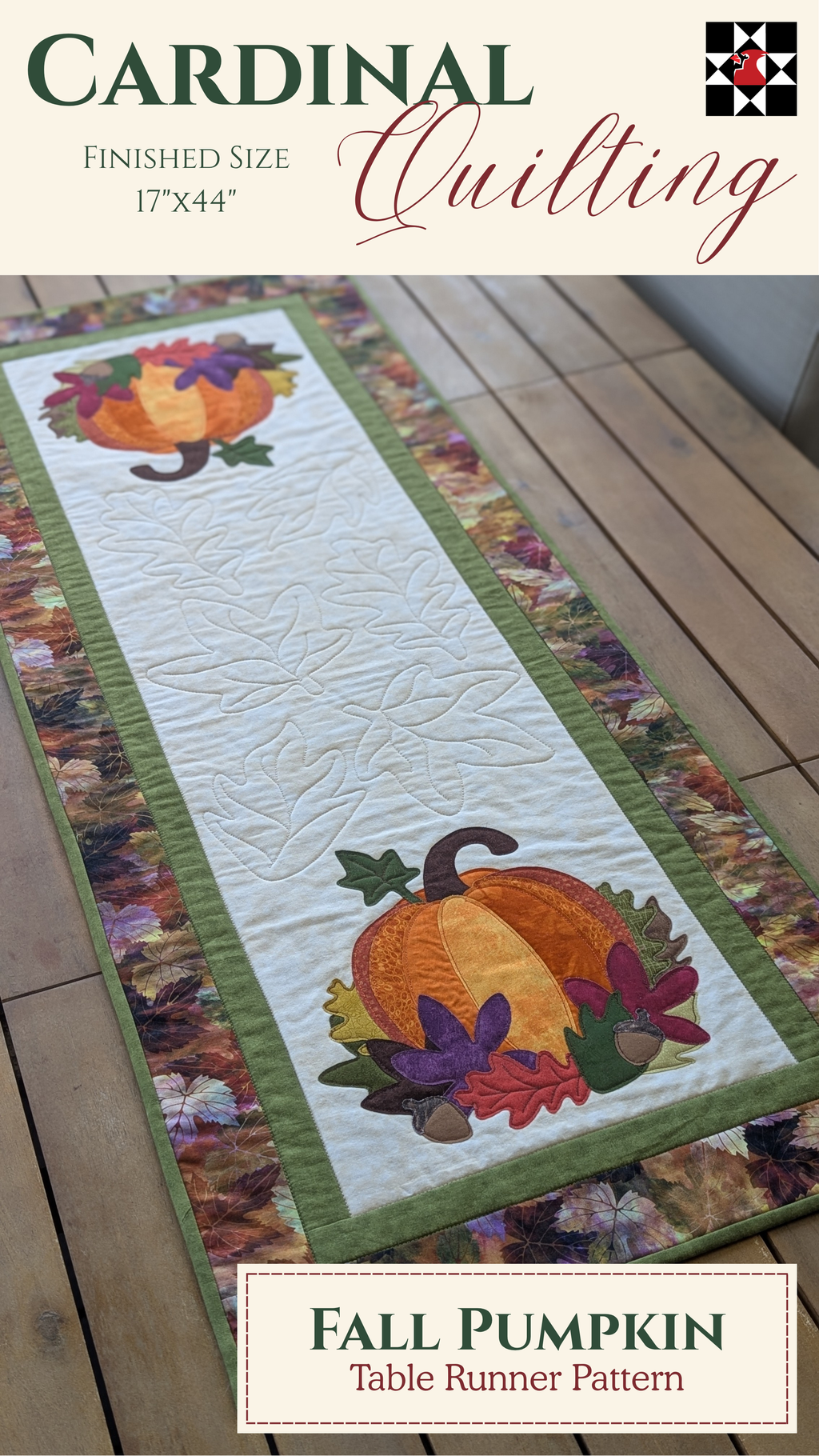 Fall Pumpkin - Quilted Table Runner Pattern