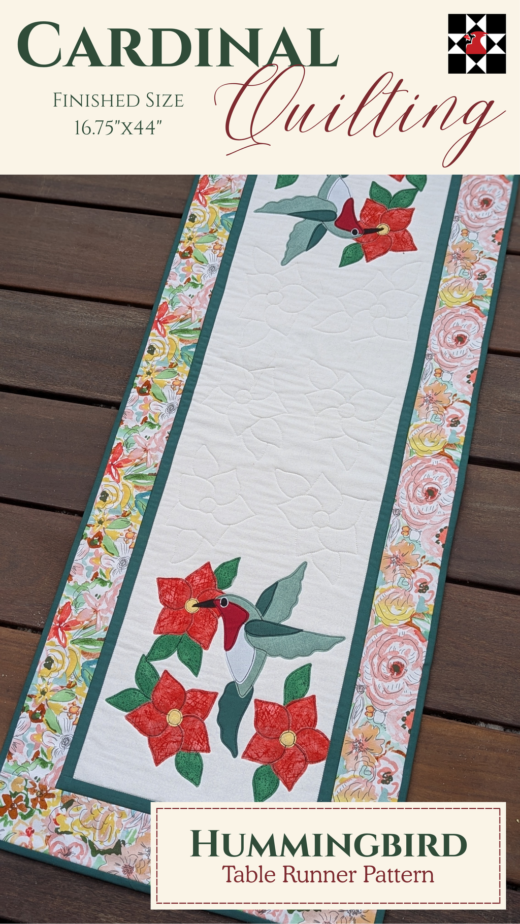 Hummingbird - Quilted Table Runner Pattern