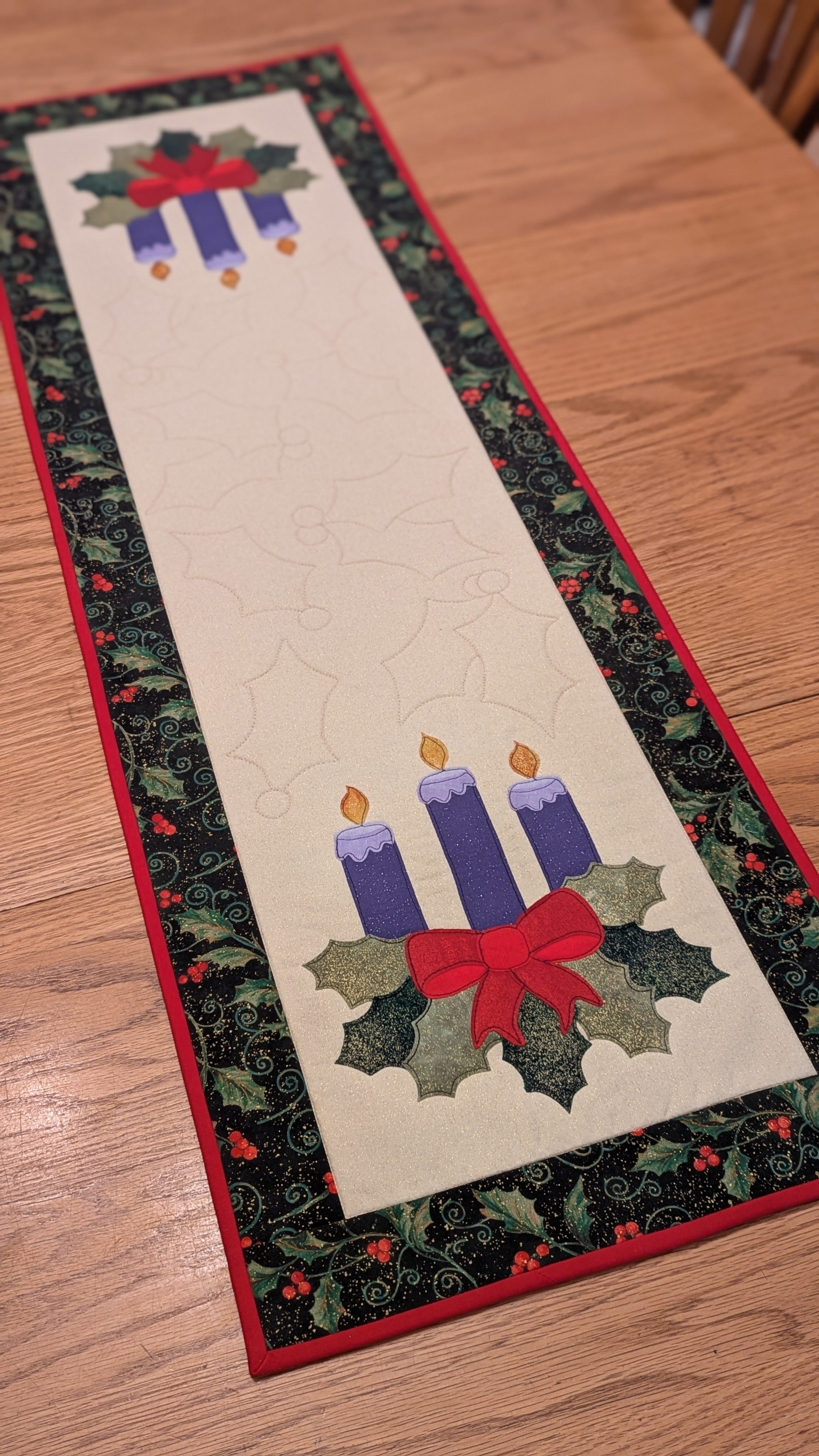 Christmas Advent Candles - Quilted Table Runner Pattern