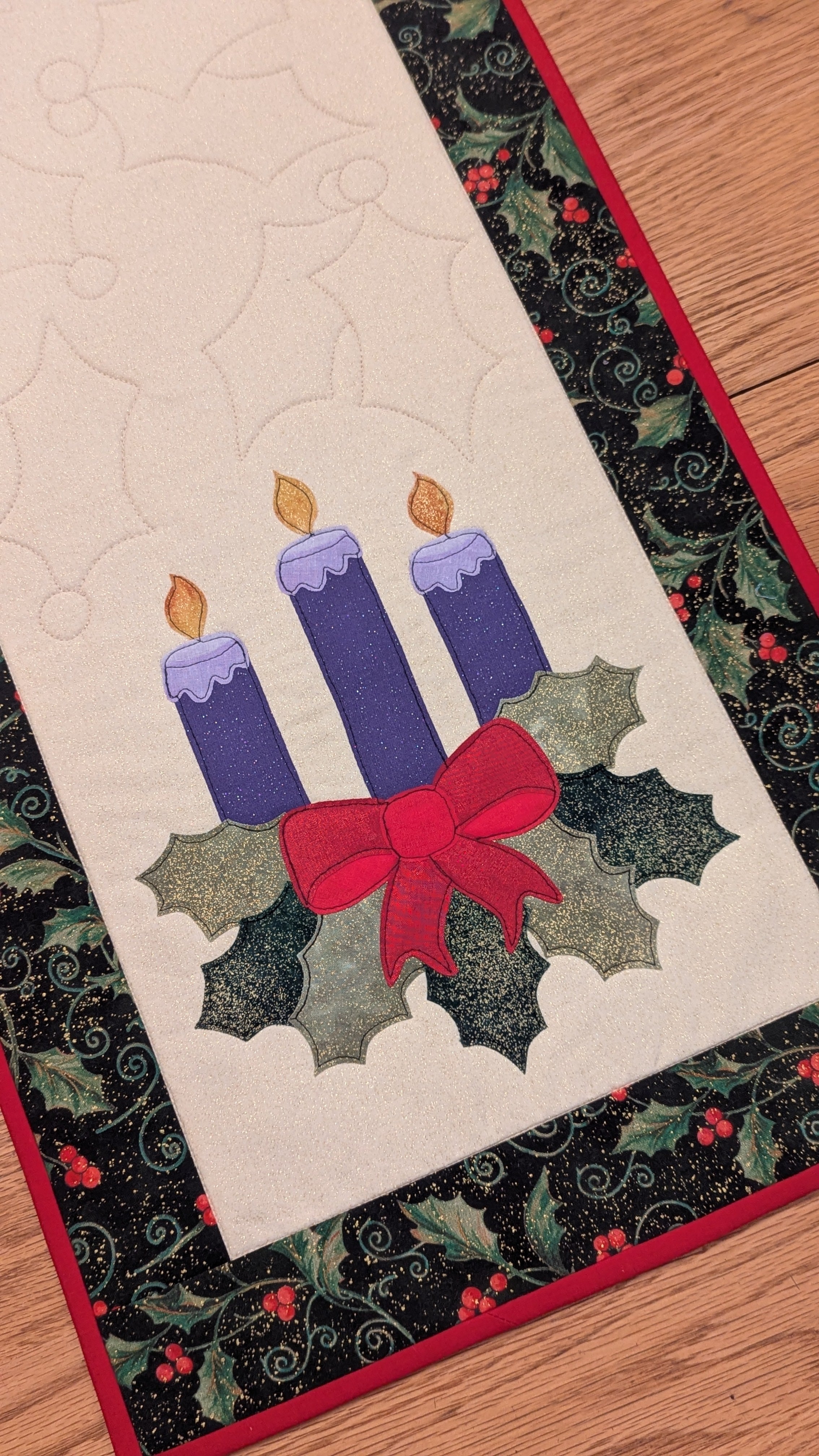 Christmas Advent Candles - Quilted Table Runner Pattern