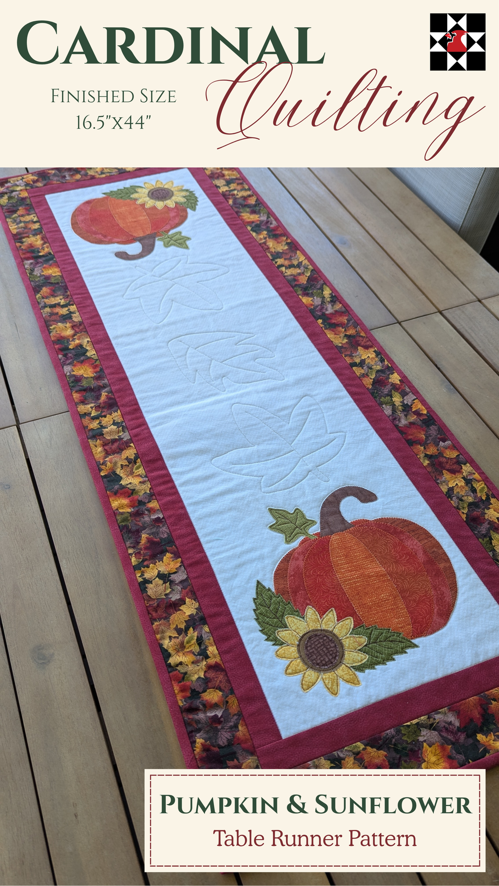 Pumpkin & Sunflower - Quilted Table Runner Pattern