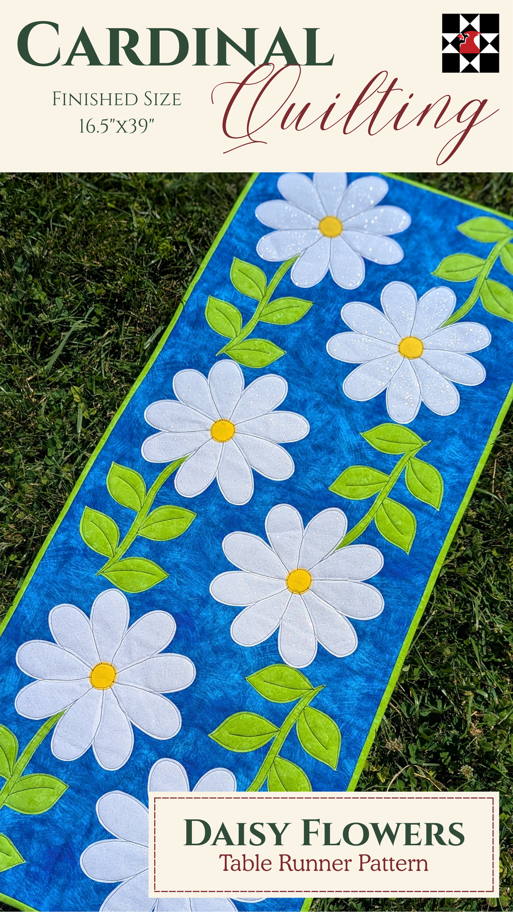 Daisy Flowers - Quilted Table Runner Pattern