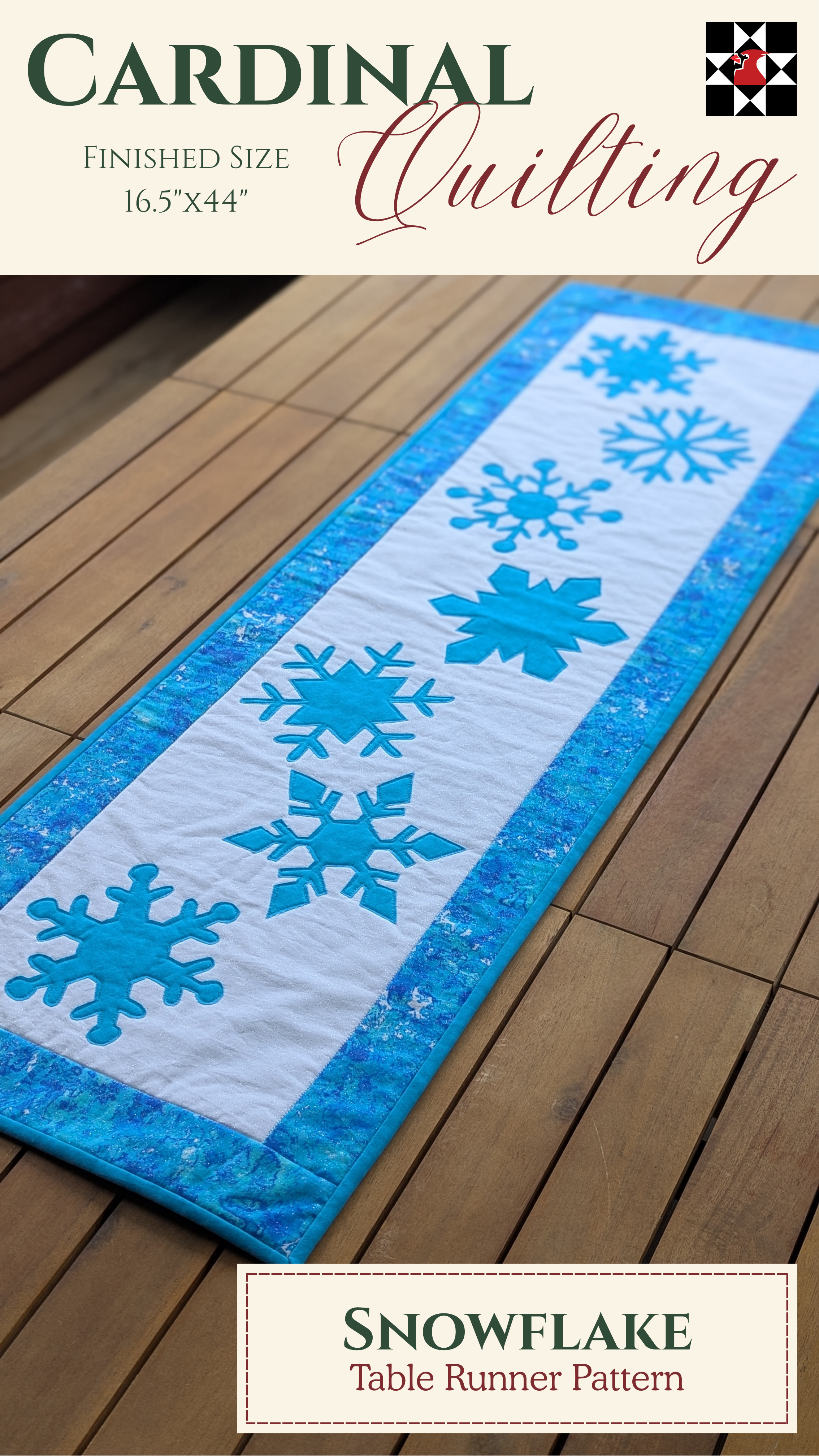Snowflakes - Quilted Table Runner Pattern