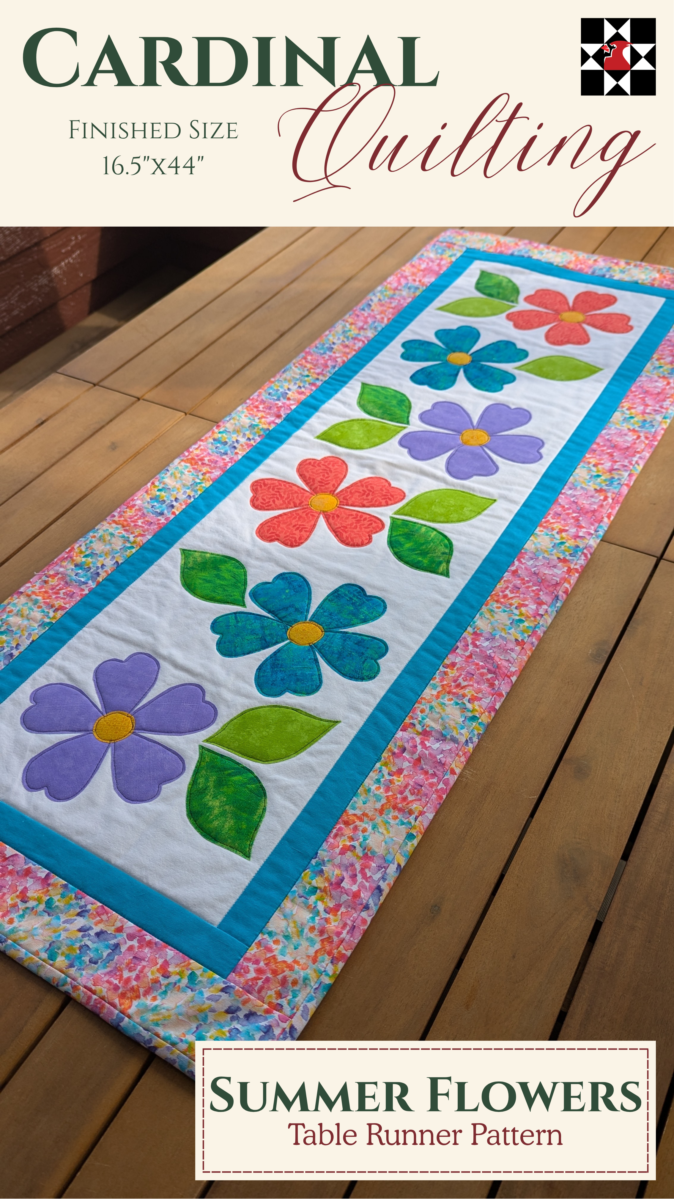 Summer Flowers - Quilted Table Runner Pattern