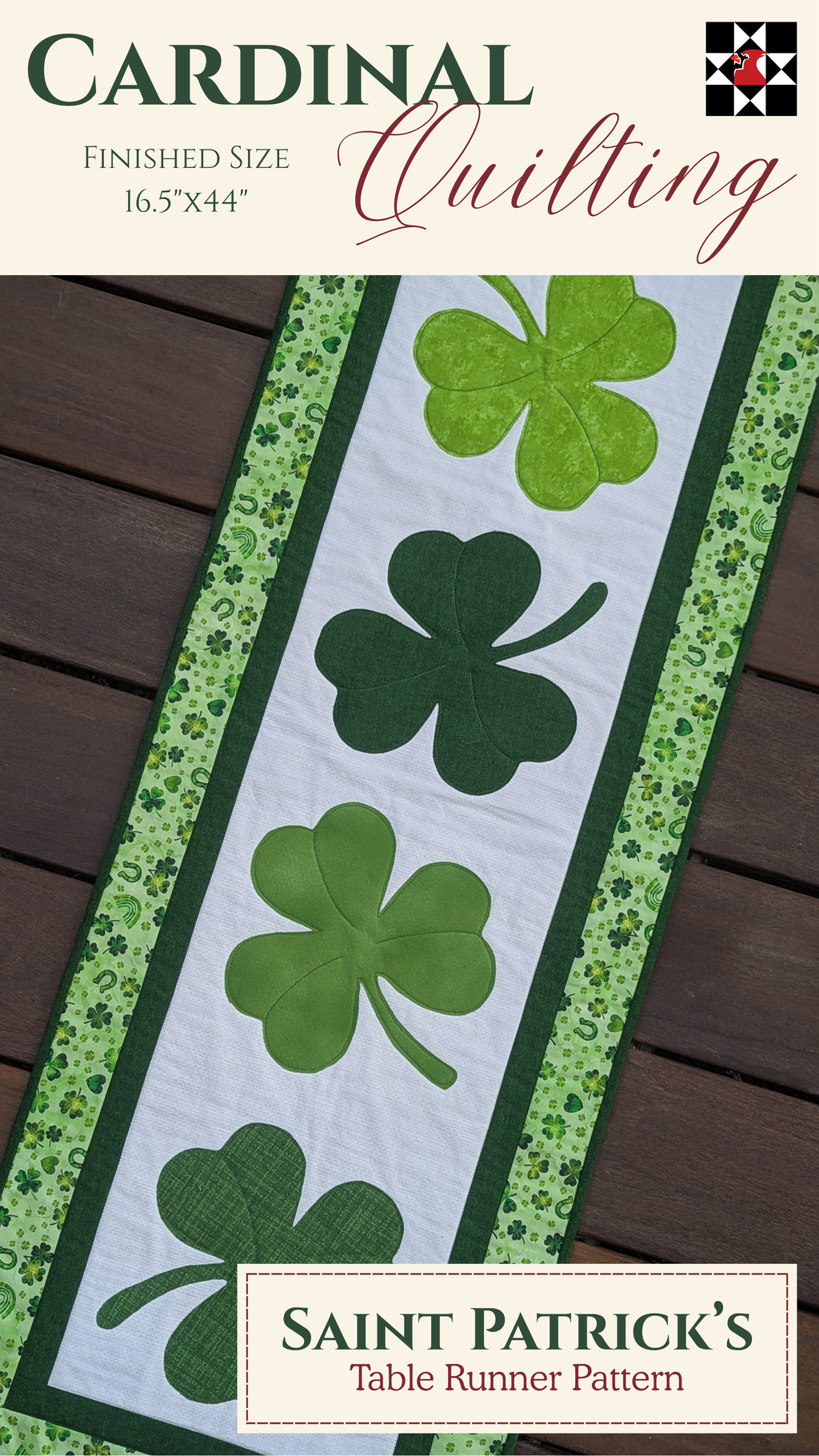 Saint Patrick's Day - Quilted Table Runner Pattern