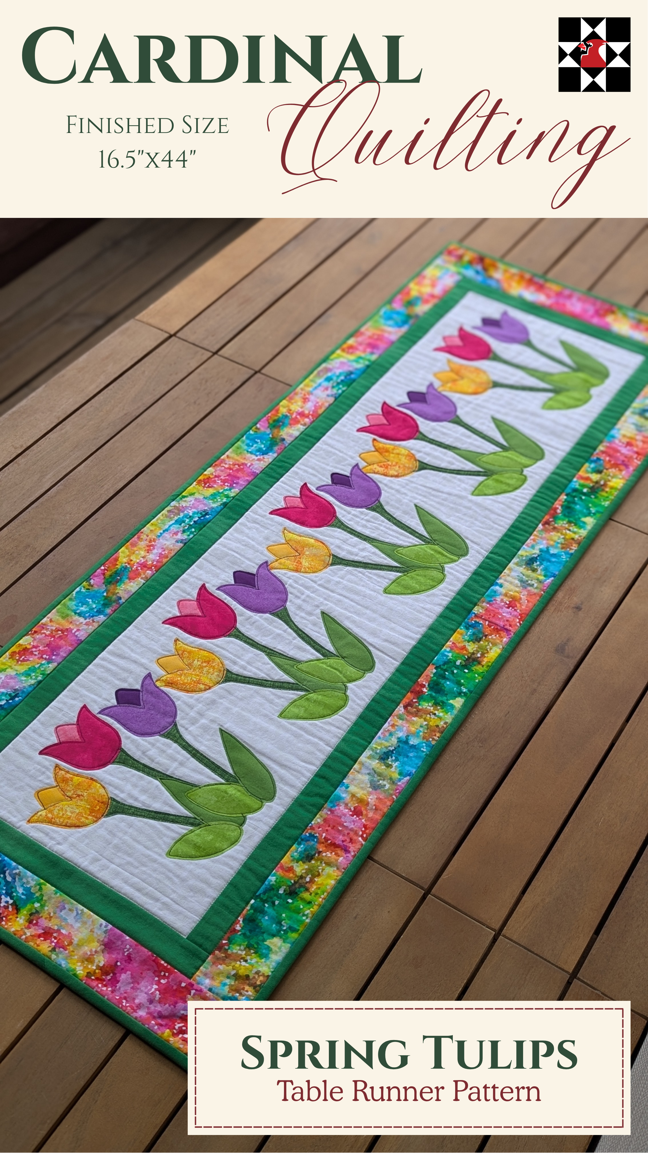 Spring Tulips - Quilted Table Runner Pattern